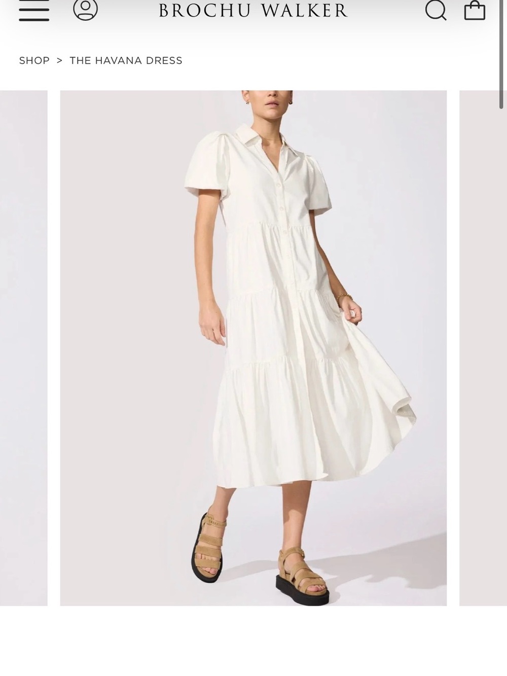 Brochu Walker ivory Havana midi dress
